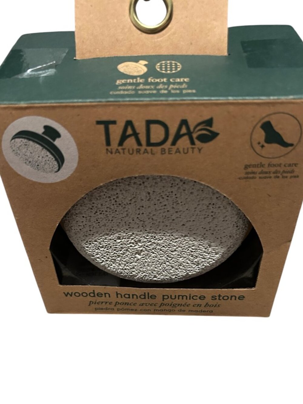 Tadas Natural Beauty Wooden Handle Pumice Stone NIB